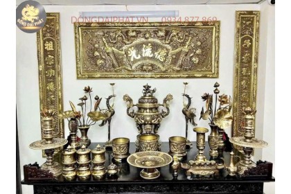 Giá bộ đỉnh đồng thờ gia tiên 60cm