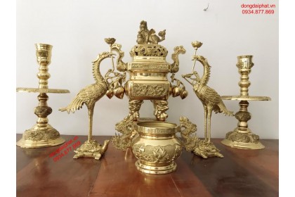 Báo giá bộ đỉnh đồng ngũ sự trái đào đại phát