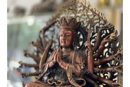 Tượng chuẩn đề bằng đồng giả cổ 40 cm