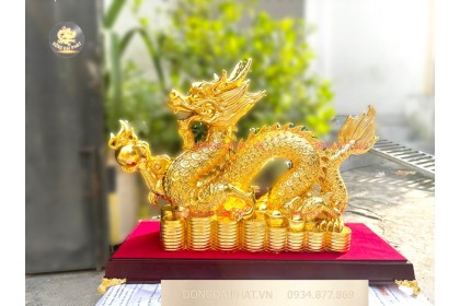 Tượng rồng dát vàng 24k uy tín